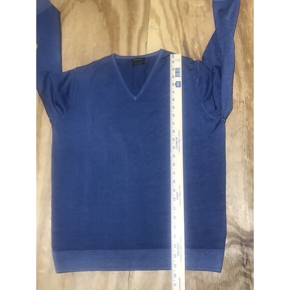 massimo dutti v neck sweater Women xL Blue Wool Pull Over @G8 - Picture 4 of 9